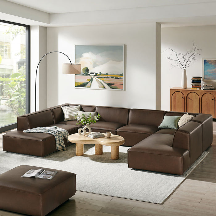 Restore 6-Piece Vegan Leather U-Shaped Armless Sectional Sofa by Modway - control panel detail