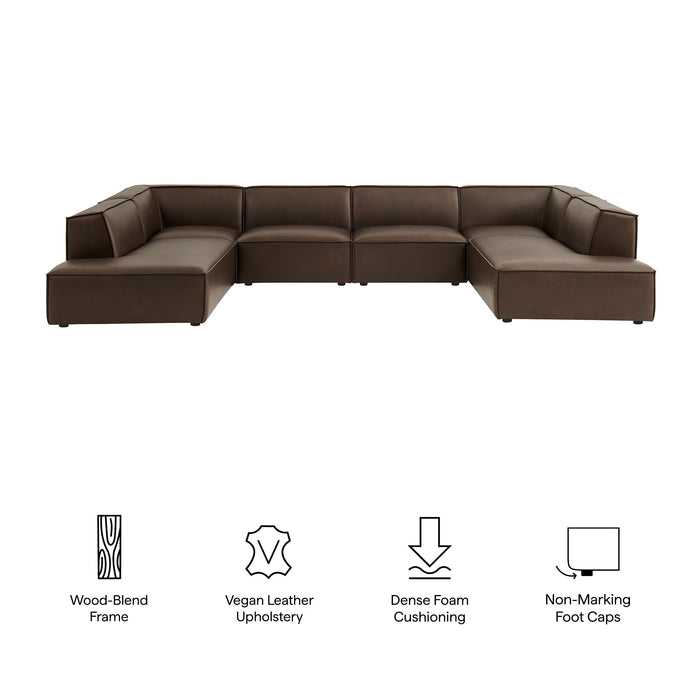 Restore 6-Piece Vegan Leather U-Shaped Armless Sectional Sofa by Modway - installation view