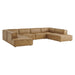 Restore 6-Piece Vegan Leather U-Shaped Armless Sectional Sofa by Modway - angle view