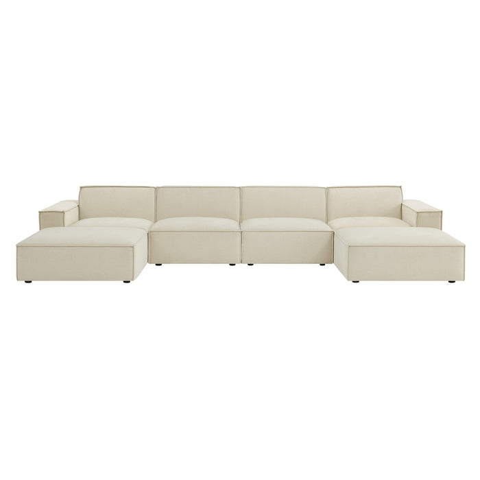 Restore 6-Piece Performance Fabric Upholstered Modular Sectional Sofa by Modway - interior view