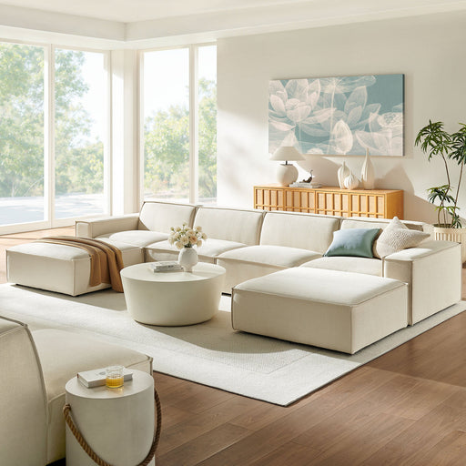 Restore 6-Piece Performance Fabric Upholstered Modular Sectional Sofa by Modway - front view