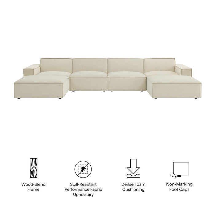 Restore 6-Piece Performance Fabric Upholstered Modular Sectional Sofa by Modway - side view
