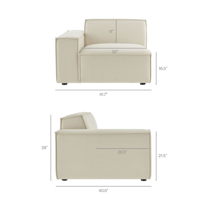 Restore 6-Piece Performance Fabric Upholstered Modular Sectional Sofa by Modway - specifications diagram