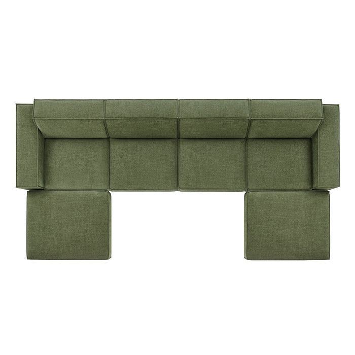 Restore 6-Piece Performance Fabric Upholstered Modular Sectional Sofa sectional sofa seating detail