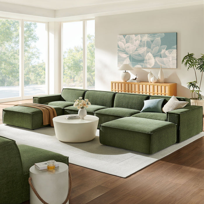 Restore 6-Piece Performance Fabric Upholstered Modular Sectional Sofa sectional sofa dimensions and measurements