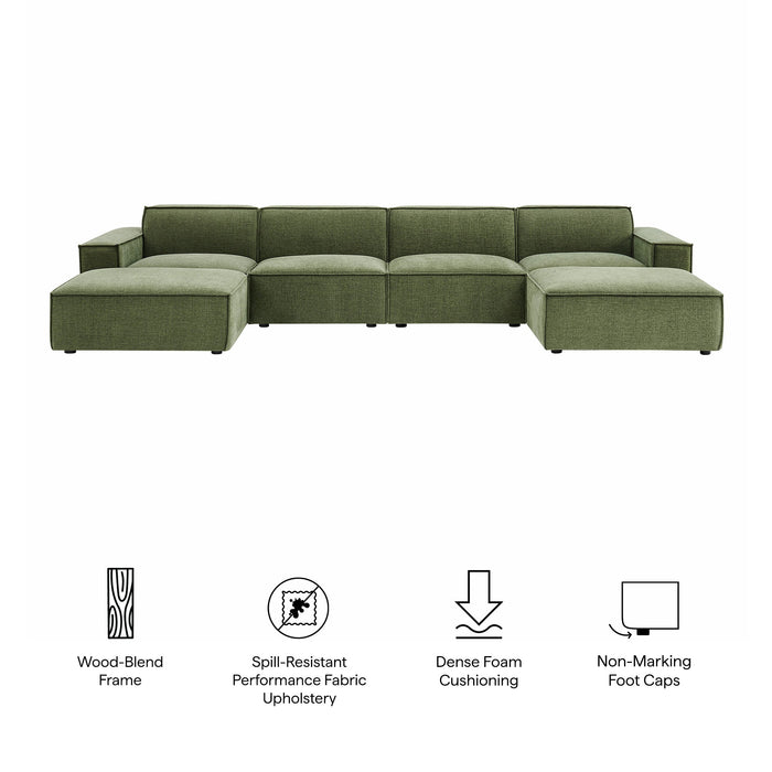 Restore 6-Piece Performance Fabric Upholstered Modular Sectional Sofa sectional sofa back view