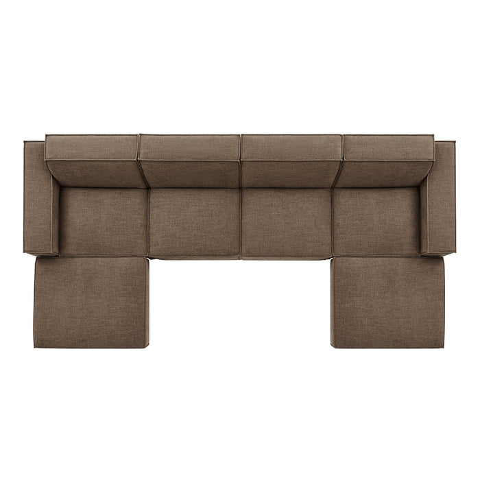Restore 6-Piece Performance Fabric Upholstered Modular Sectional Sofa sectional sofa lifestyle shot