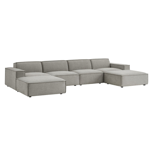 Restore 6-Piece Performance Fabric Upholstered Modular Sectional Sofa by Modway - installation view