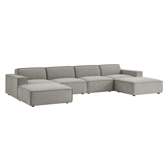 Restore 6-Piece Performance Fabric Upholstered Modular Sectional Sofa by Modway - installation view