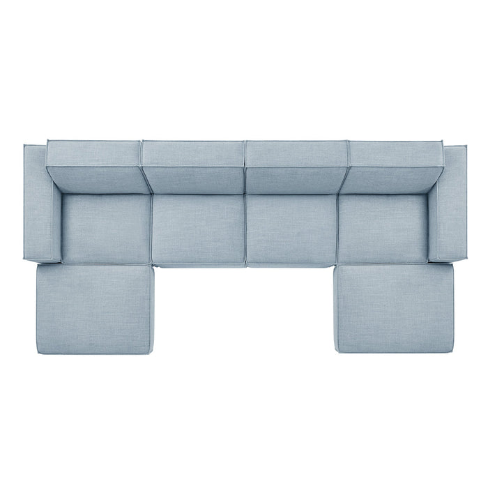 Restore 6-Piece Performance Fabric Upholstered Modular Sectional Sofa sectional sofa lifestyle shot