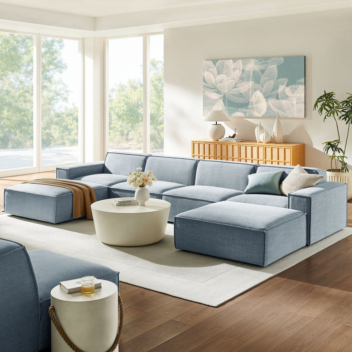 Restore 6-Piece Performance Fabric Upholstered Modular Sectional Sofa by Modway - view 25