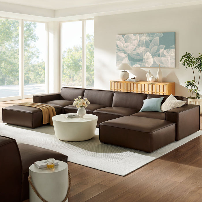 Restore 6-Piece Vegan Leather Modular Sectional Sofa by Modway - control panel detail