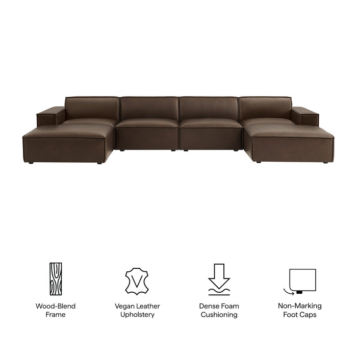 Restore 6-Piece Vegan Leather Modular Sectional Sofa by Modway - installation view