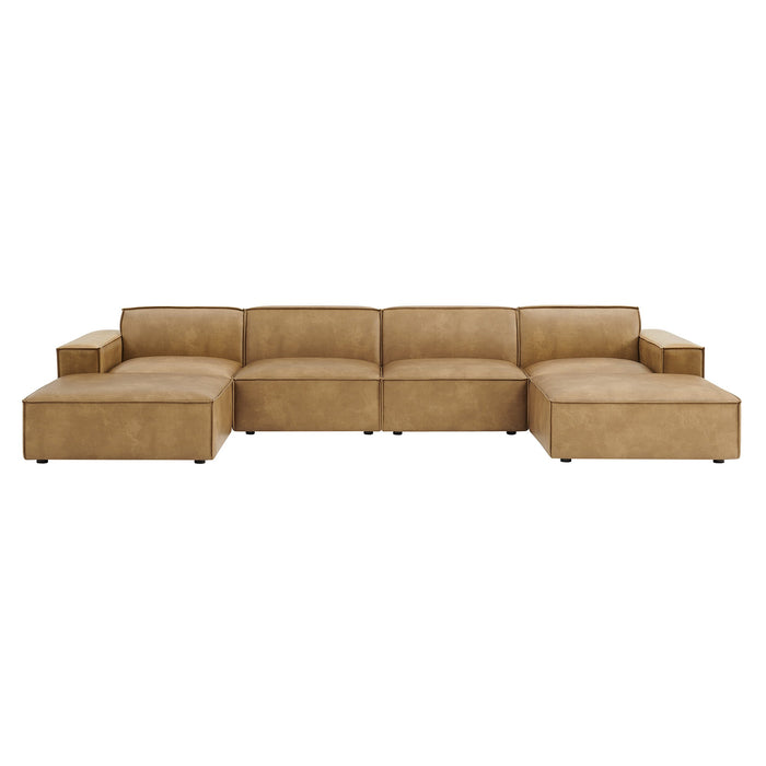 Restore 6-Piece Vegan Leather Modular Sectional Sofa by Modway - top view