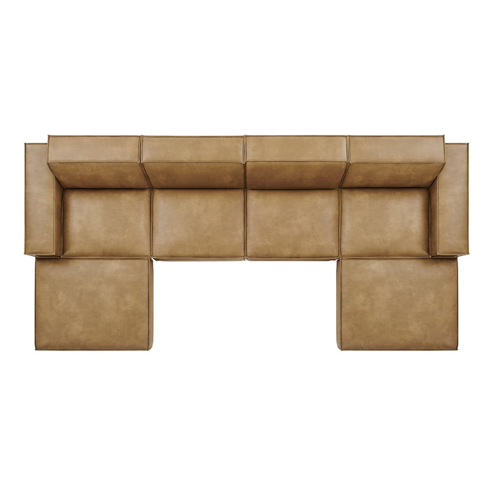 Restore 6-Piece Vegan Leather Modular Sectional Sofa by Modway - interior view
