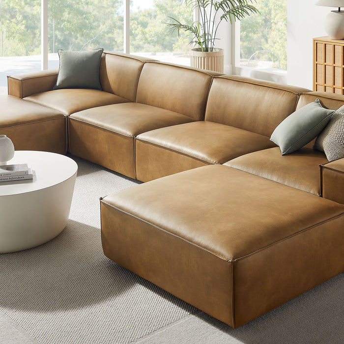 Restore 6-Piece Vegan Leather Modular Sectional Sofa by Modway - alternate view
