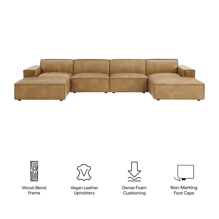 Restore 6-Piece Vegan Leather Modular Sectional Sofa by Modway - side view