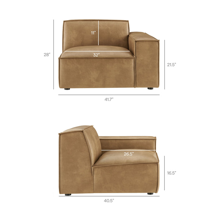 Restore 6-Piece Vegan Leather Modular Sectional Sofa by Modway - detail close-up