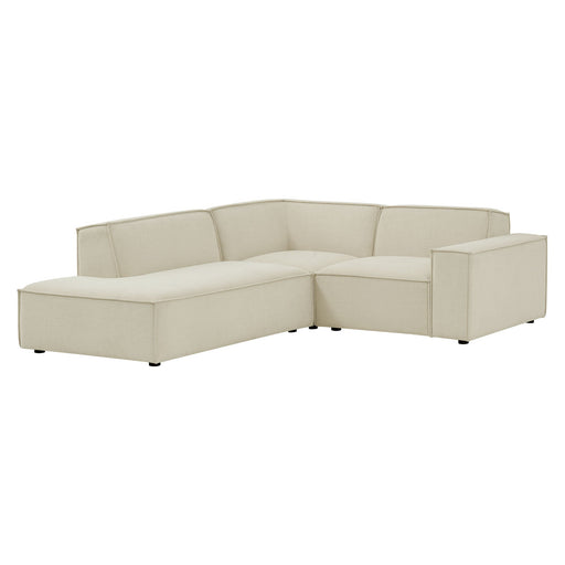Restore 3-Piece Performance Fabric Upholstered Modular L-Shaped Sectional Sofa by Modway - angle view