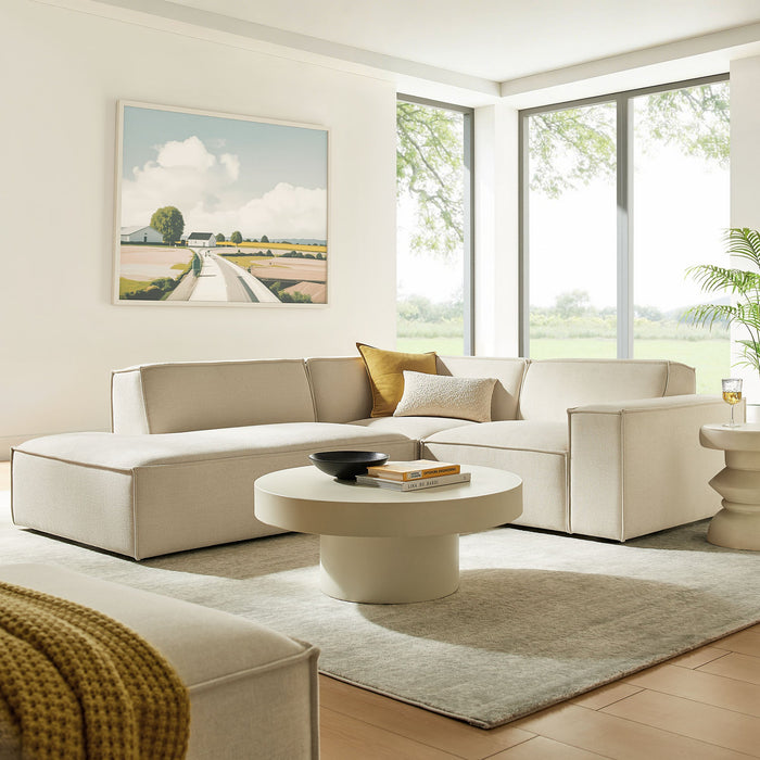 Restore 3-Piece Performance Fabric Upholstered Modular L-Shaped Sectional Sofa by Modway - front view