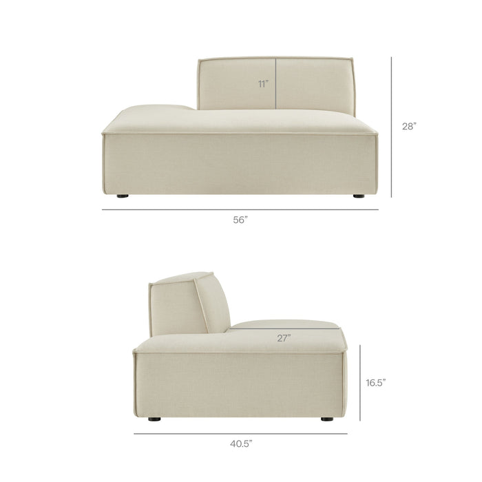 Restore 3-Piece Performance Fabric Upholstered Modular L-Shaped Sectional Sofa by Modway - back view