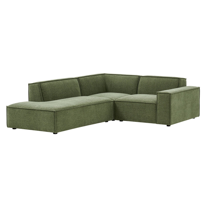 Restore 3-Piece Performance Fabric Upholstered Modular L-Shaped Sectional Sofa sectional sofa angle view