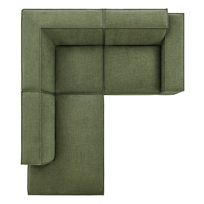 Restore 3-Piece Performance Fabric Upholstered Modular L-Shaped Sectional Sofa sectional sofa back view
