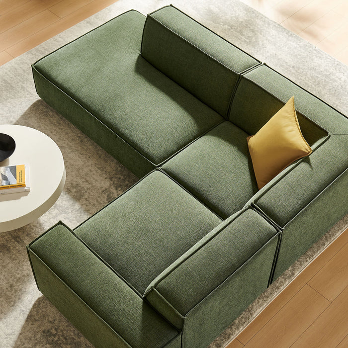 Restore 3-Piece Performance Fabric Upholstered Modular L-Shaped Sectional Sofa sectional sofa lifestyle shot