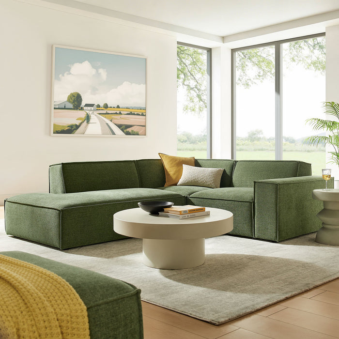 Restore 3-Piece Performance Fabric Upholstered Modular L-Shaped Sectional Sofa sectional sofa dimensions and measurements