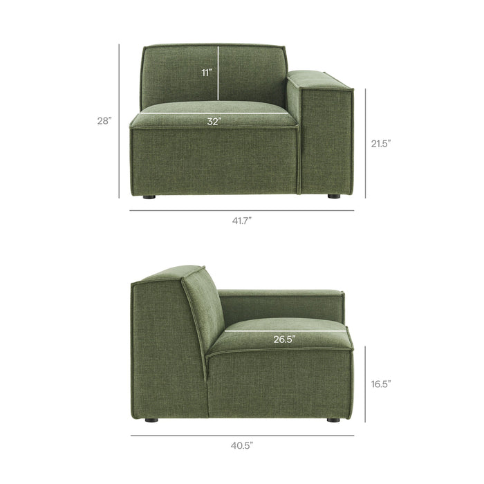 Restore 3-Piece Performance Fabric Upholstered Modular L-Shaped Sectional Sofa sectional sofa side view