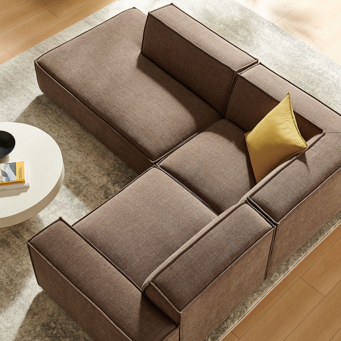 Restore 3-Piece Performance Fabric Upholstered Modular L-Shaped Sectional Sofa sectional sofa