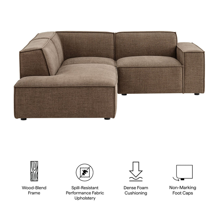 Restore 3-Piece Performance Fabric Upholstered Modular L-Shaped Sectional Sofa sectional sofa lifestyle shot