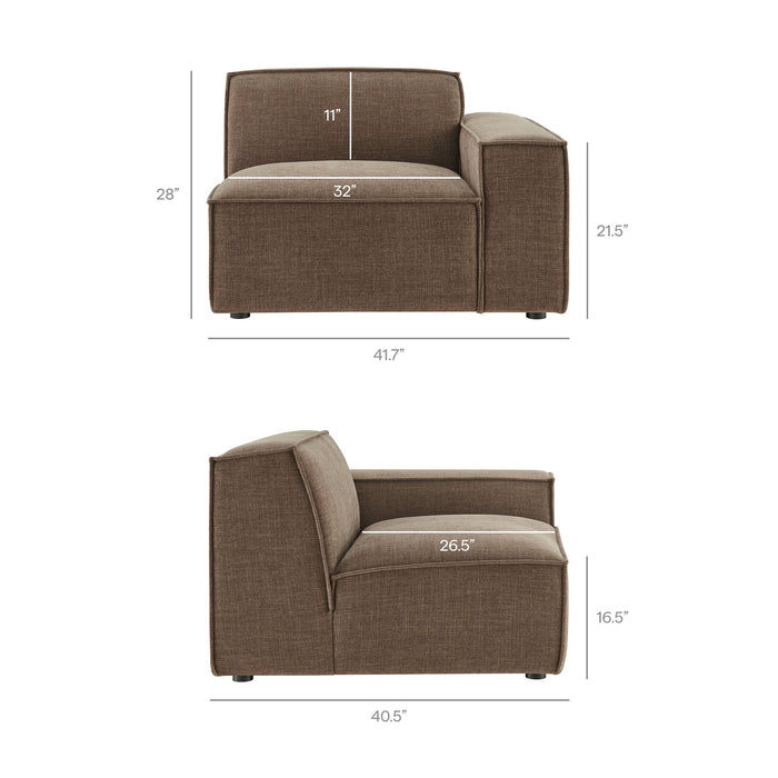 Restore 3-Piece Performance Fabric Upholstered Modular L-Shaped Sectional Sofa sectional sofa back view