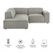Restore 3-Piece Performance Fabric Upholstered Modular L-Shaped Sectional Sofa by Modway - view 25