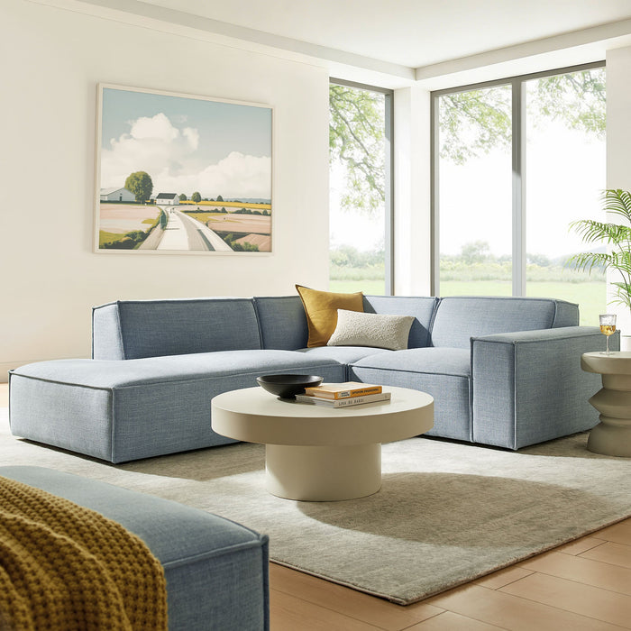 Restore 3-Piece Performance Fabric Upholstered Modular L-Shaped Sectional Sofa by Modway - control panel detail