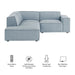 Restore 3-Piece Performance Fabric Upholstered Modular L-Shaped Sectional Sofa by Modway - installation view