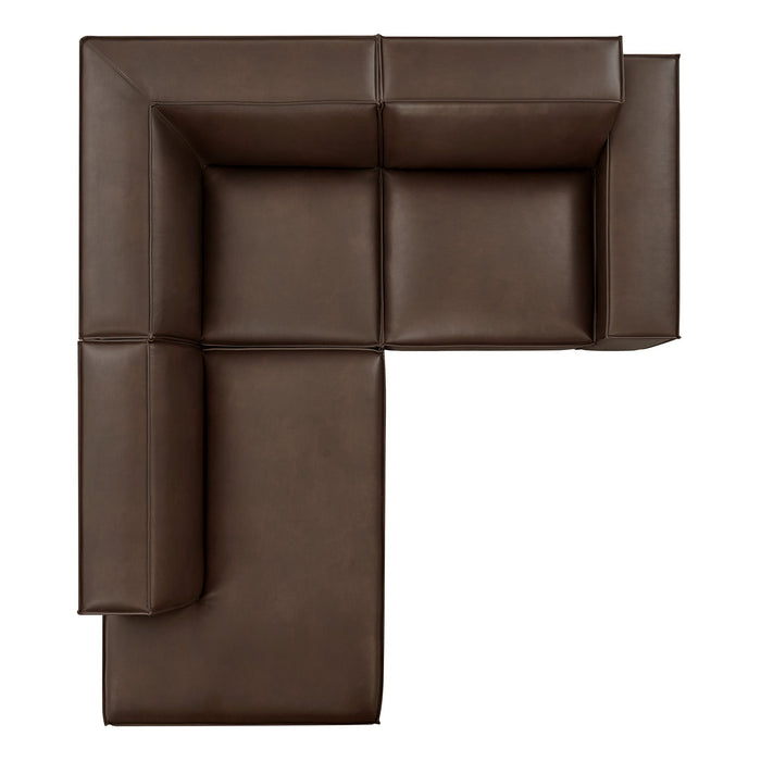 Restore 3-Piece Vegan Leather Modular L-Shaped Sectional Sofa by Modway - view 20