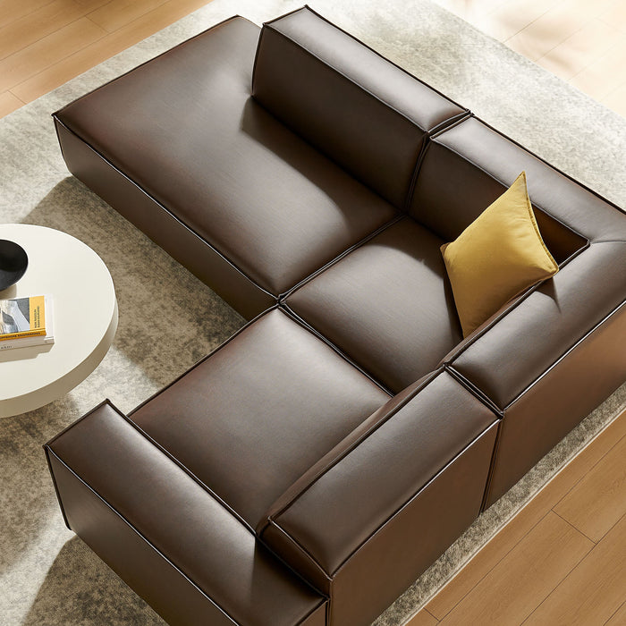 Restore 3-Piece Vegan Leather Modular L-Shaped Sectional Sofa by Modway - view 17
