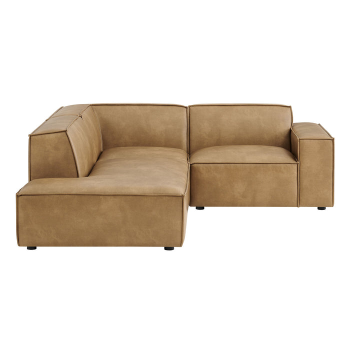 Restore 3-Piece Vegan Leather Modular L-Shaped Sectional Sofa by Modway - feature highlight