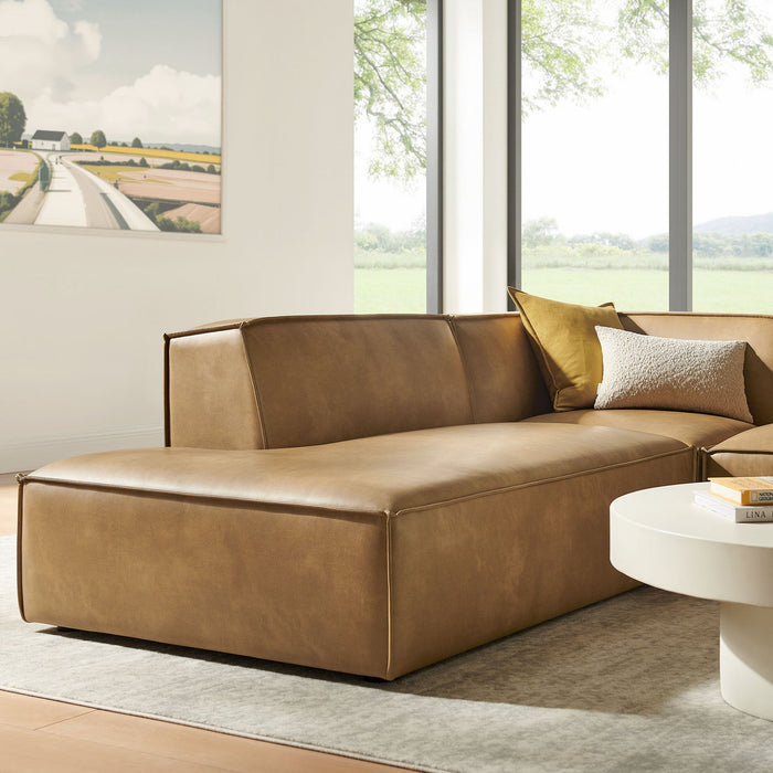 Restore 3-Piece Vegan Leather Modular L-Shaped Sectional Sofa by Modway - alternate view