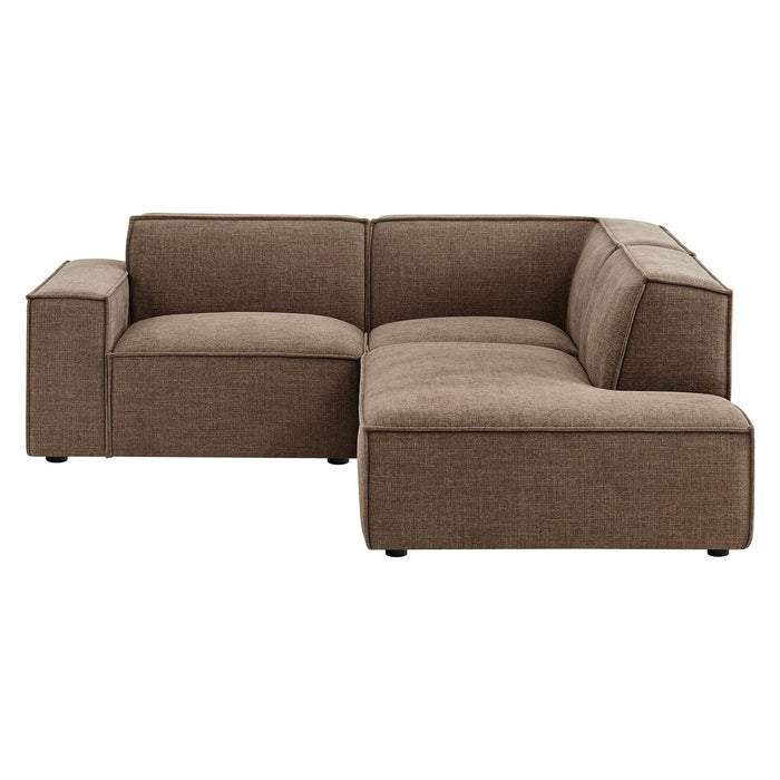 Restore 3-Piece Performance Fabric Upholstered Modular L-Shaped Sectional Sofa sectional sofa angle view