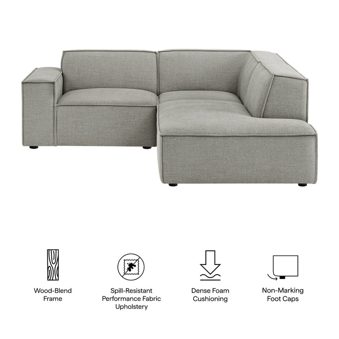 Restore 3-Piece Performance Fabric Upholstered Modular L-Shaped Sectional Sofa sectional sofa lifestyle shot