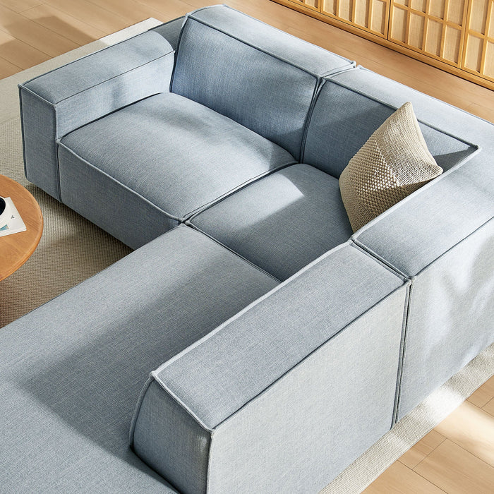 Restore 3-Piece Performance Fabric Upholstered Modular L-Shaped Sectional Sofa by Modway - view 30