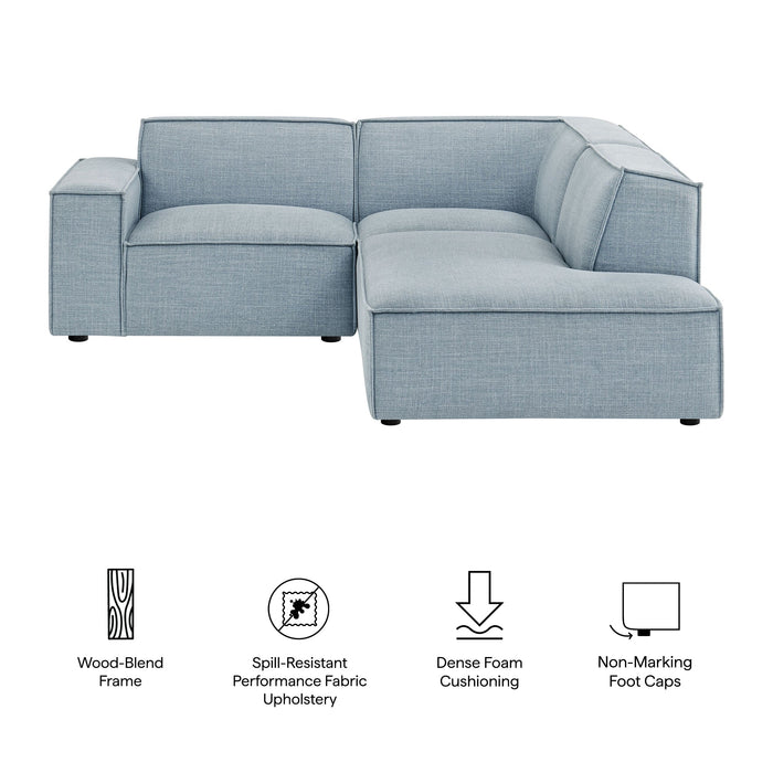 Restore 3-Piece Performance Fabric Upholstered Modular L-Shaped Sectional Sofa by Modway - view 25