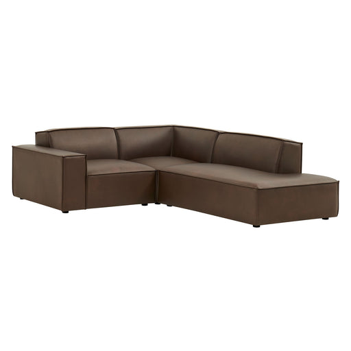 Restore 3-Piece Vegan Leather Modular L-Shaped Sectional Sofa by Modway - control panel detail