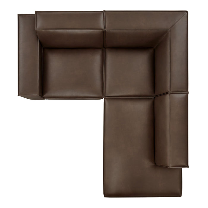 Restore 3-Piece Vegan Leather Modular L-Shaped Sectional Sofa by Modway - view 20