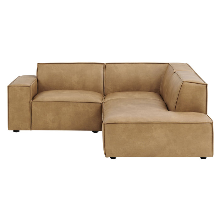 Restore 3-Piece Vegan Leather Modular L-Shaped Sectional Sofa by Modway - feature highlight