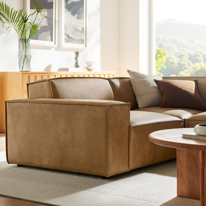 Restore 3-Piece Vegan Leather Modular L-Shaped Sectional Sofa by Modway - alternate view