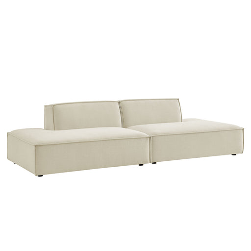 Restore 2-Piece Performance Fabric Upholstered Modular Loveseat Ecru