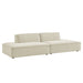 Restore 2-Piece Performance Fabric Upholstered Modular Loveseat Ecru